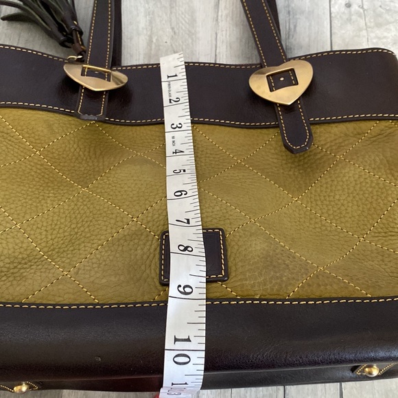 Green Dooney & Bourke Suede Quilted Leather Satchel Purse - Picture 14 of 15